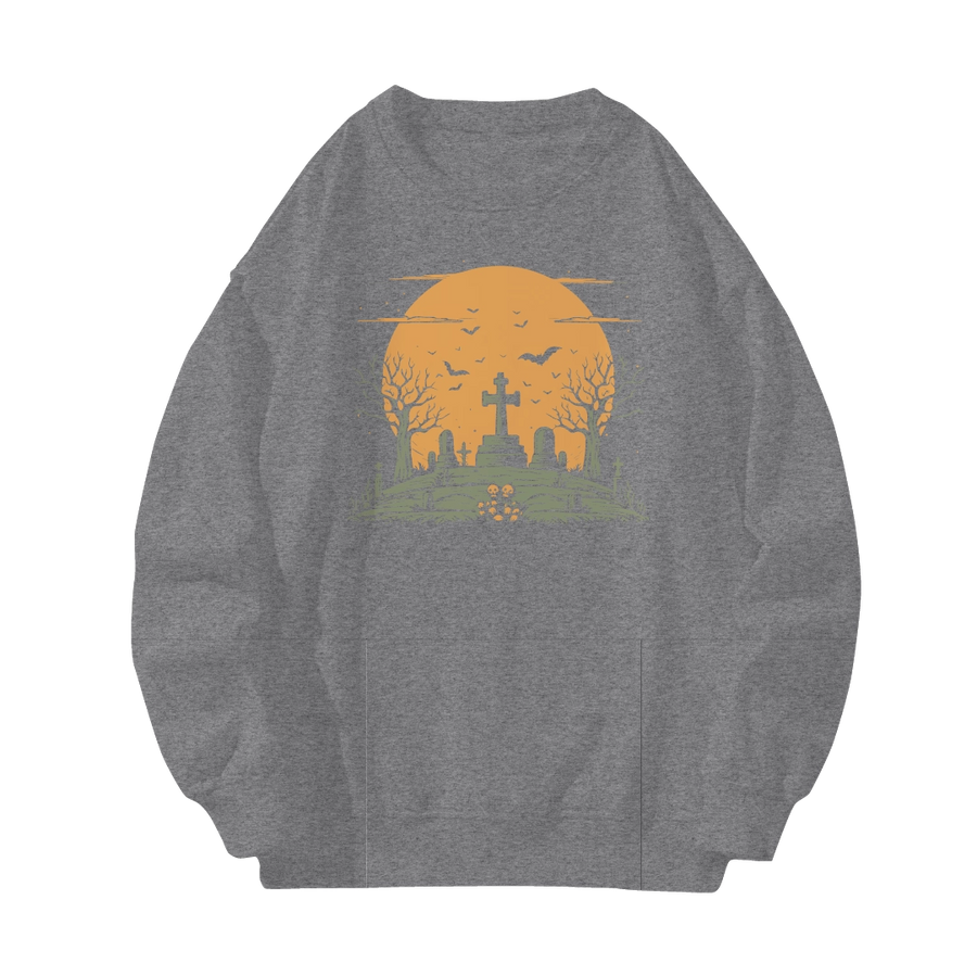 Cemetery Hill Oversized Halloween Crewneck Sweatshirt