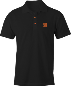 トップス trvo black hole polo Black Polo with 1031 Orange Embroidery Halloween Inspired Business トップス