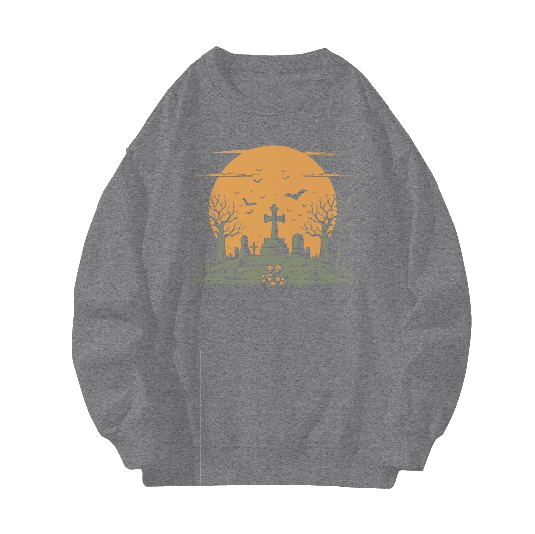 Cemetery Hill Oversized Halloween Crewneck Sweatshirt
