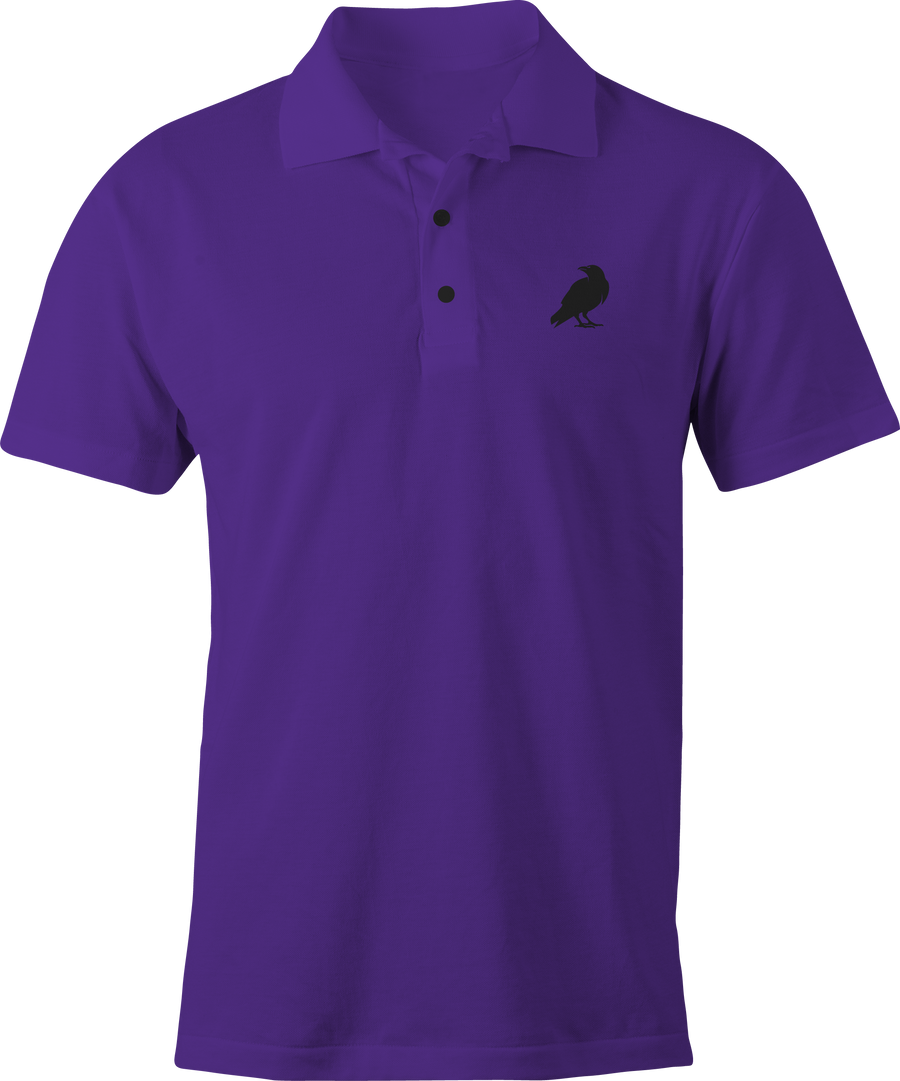 Purple Crow Design Polo Shirt – Business casual with Halloween flair