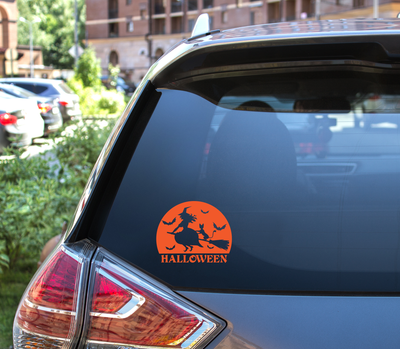 Halloween Witch Vinyl Car Decal