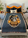 Halloween Greetings Jacquard Cotton Tapestry Blanket – 50x60 Inch Woven Decor by Haunt Shirts