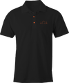 Black Polo with Halloween Heartbeat Embroidery in Orange