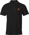 Pumpkin Embroidered Polo Shirt – Black Business Casual with Halloween Flair