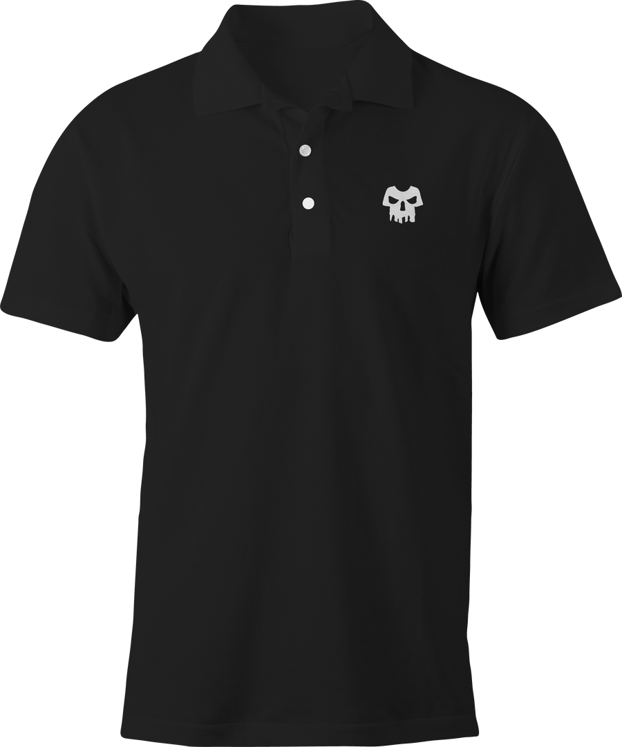 Black Polo with Skull Shirt Logo – Halloween Business casual polo