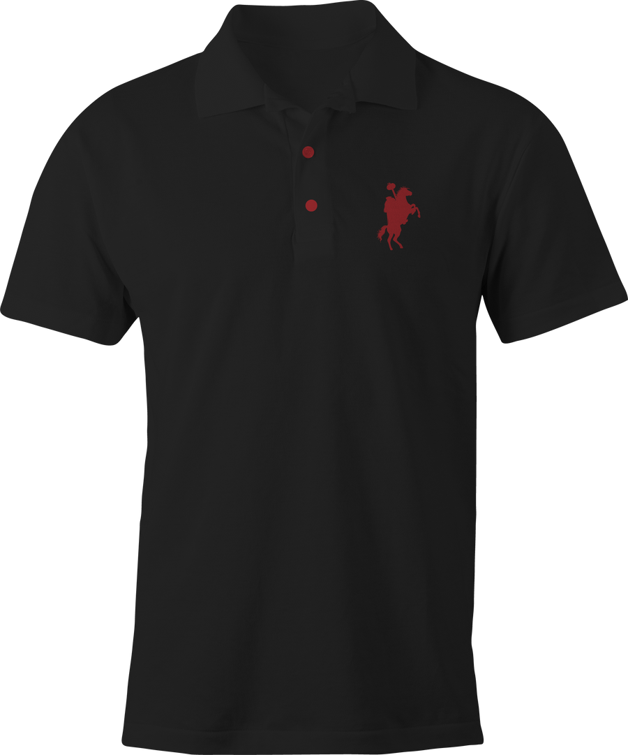 Black Polo with Headless Horseman Design – Business Casual Halloween Polo