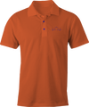 Orange polo shirt with Halloween heartbeat design – subtle spooky business casual by Haunt Shirts