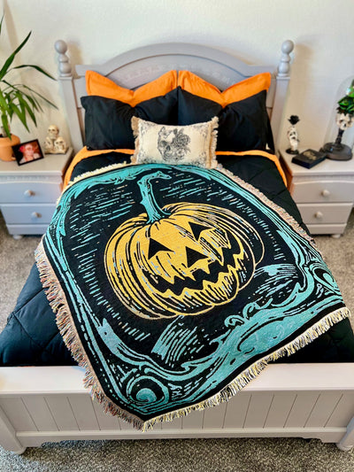 Pumpkin Jack Tapestry Blanket
