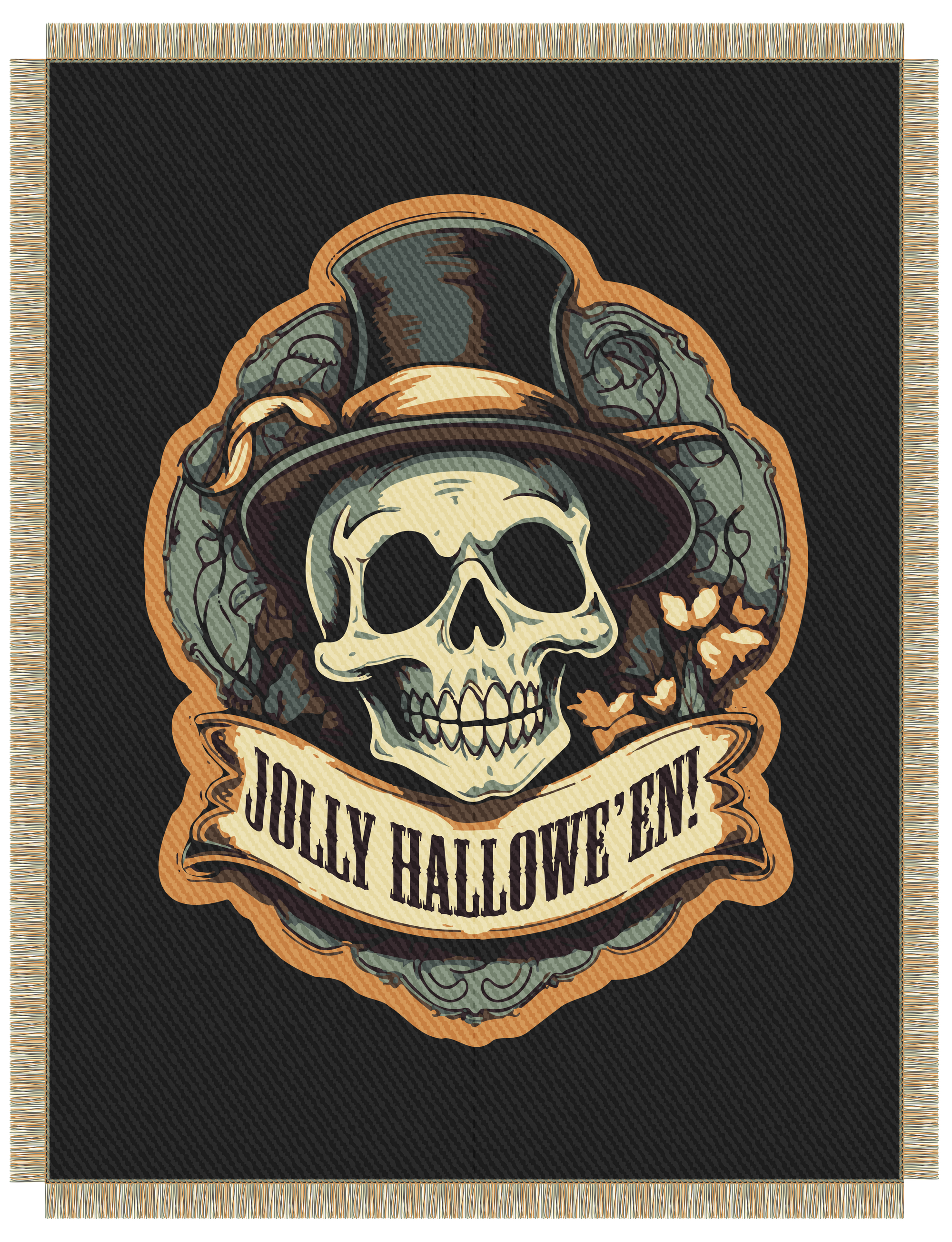 Jolly Hallowe'en Tapestry Blanket – Festive Halloween Woven Throw