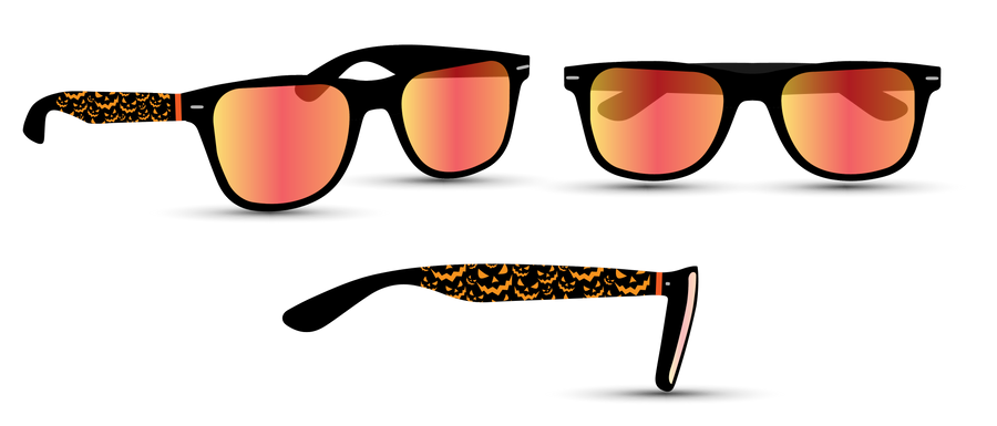 Sunglasses Orange Pumpkin Face Trim