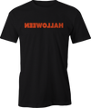 Black t-shirt with reverse 'Halloween' design printed in orange ink