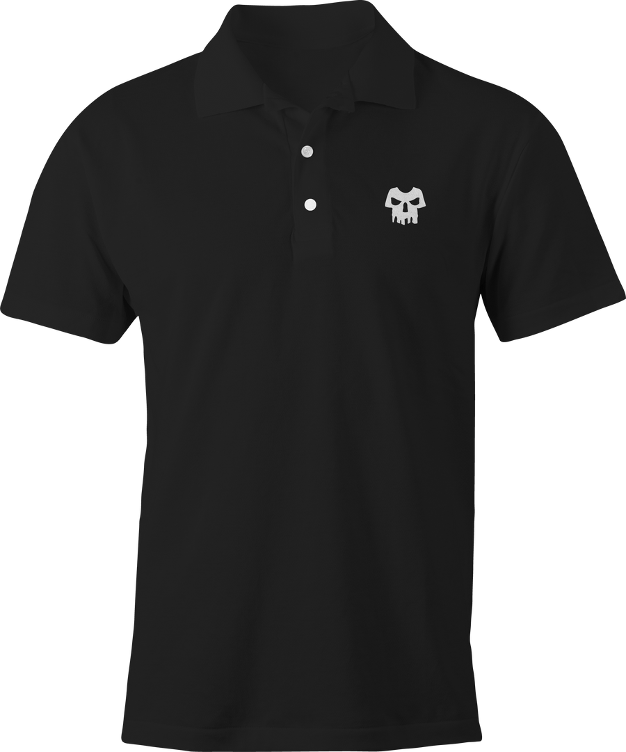 Skull Shirt Logo Polo Shirt Black