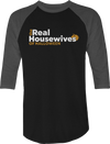 Real Housewives of Halloween Raglan Baseball T-Shirt with Black Body and Gray Sleeves