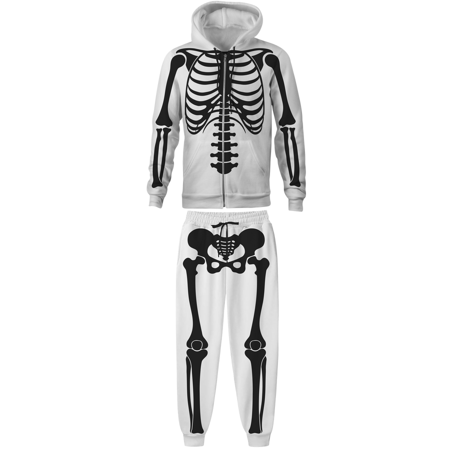 Black on White X-RAY Skeleton Sweat Suit