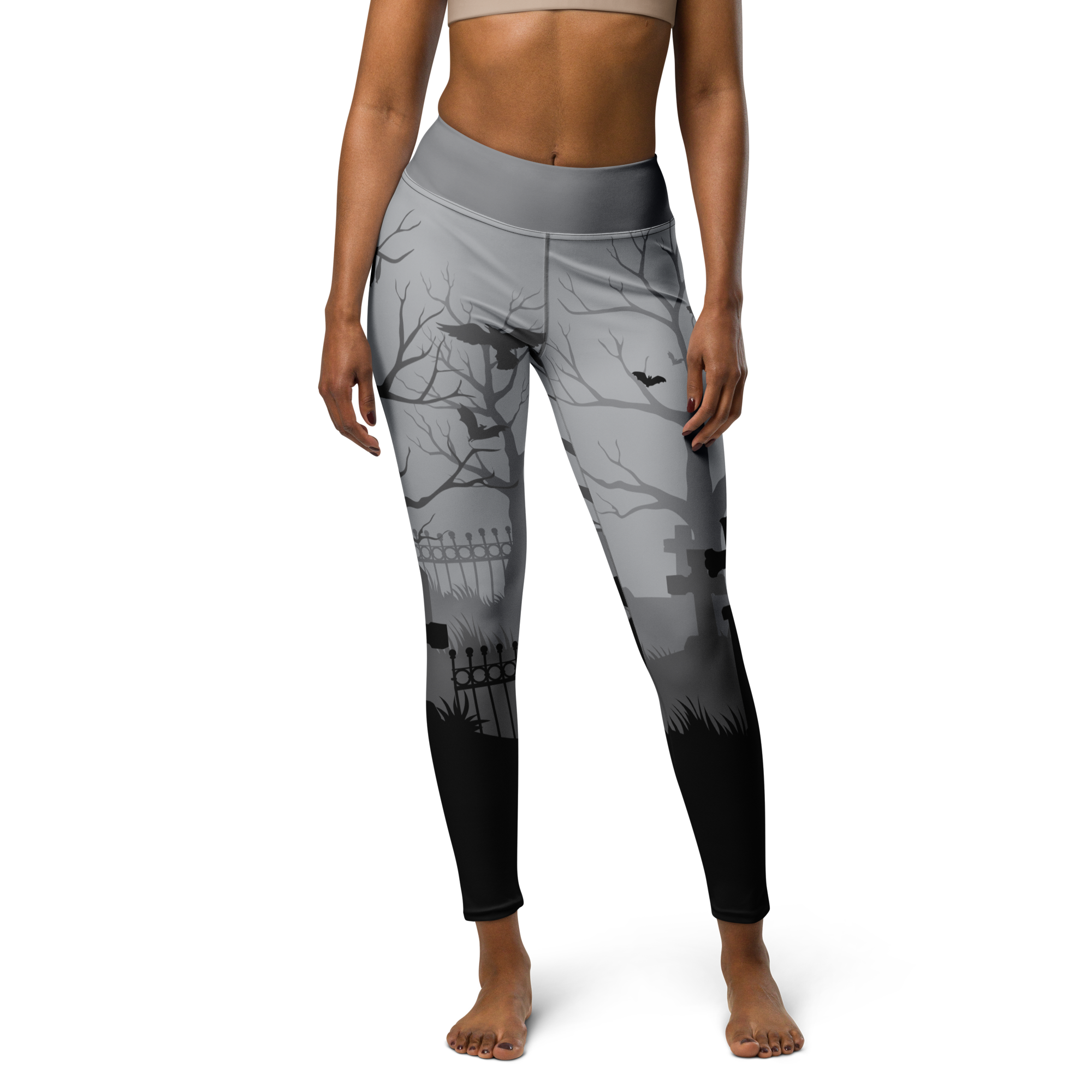 Fleece Lined Spooky Cemetery Leggings