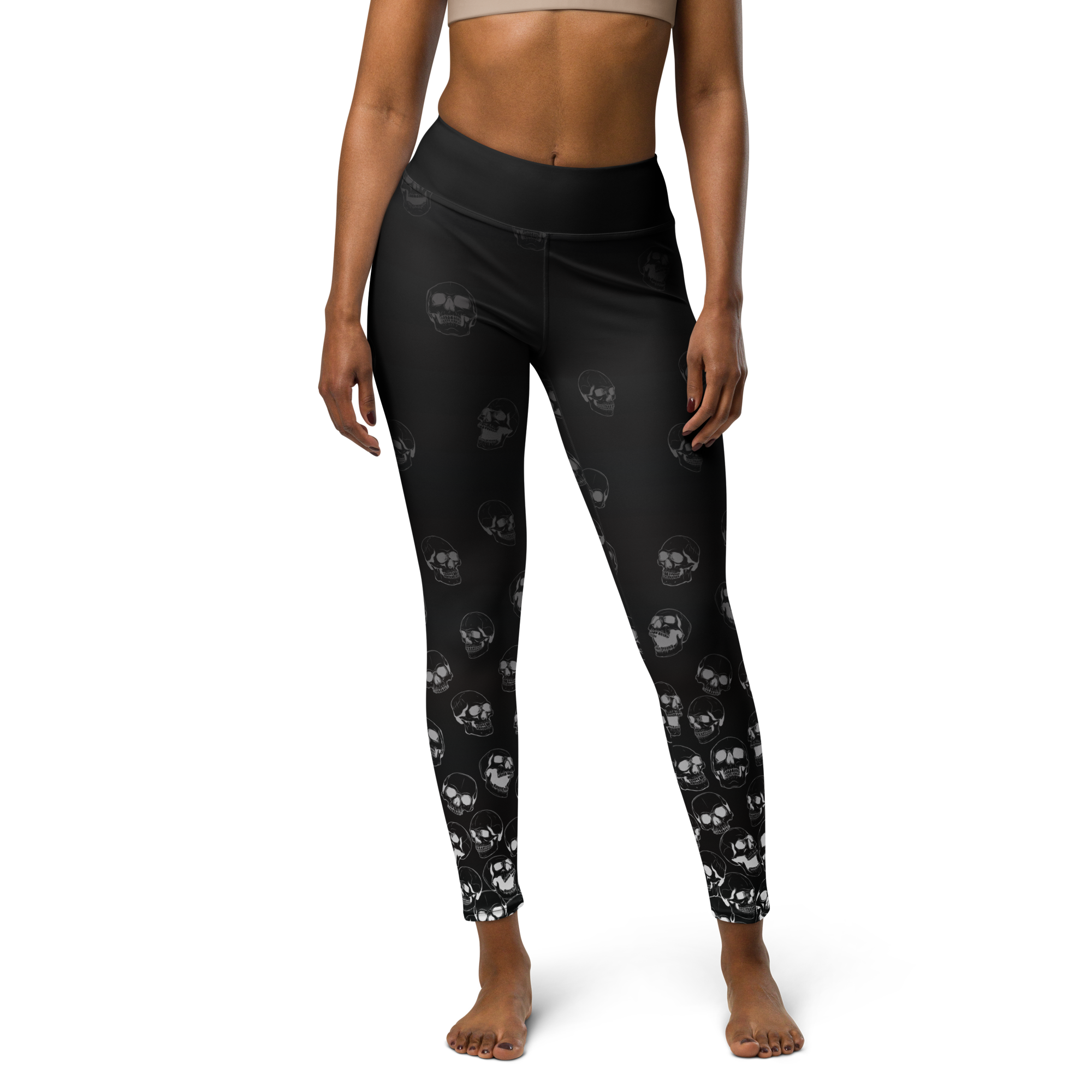 Fleece Lined Faded Skulls Leggings