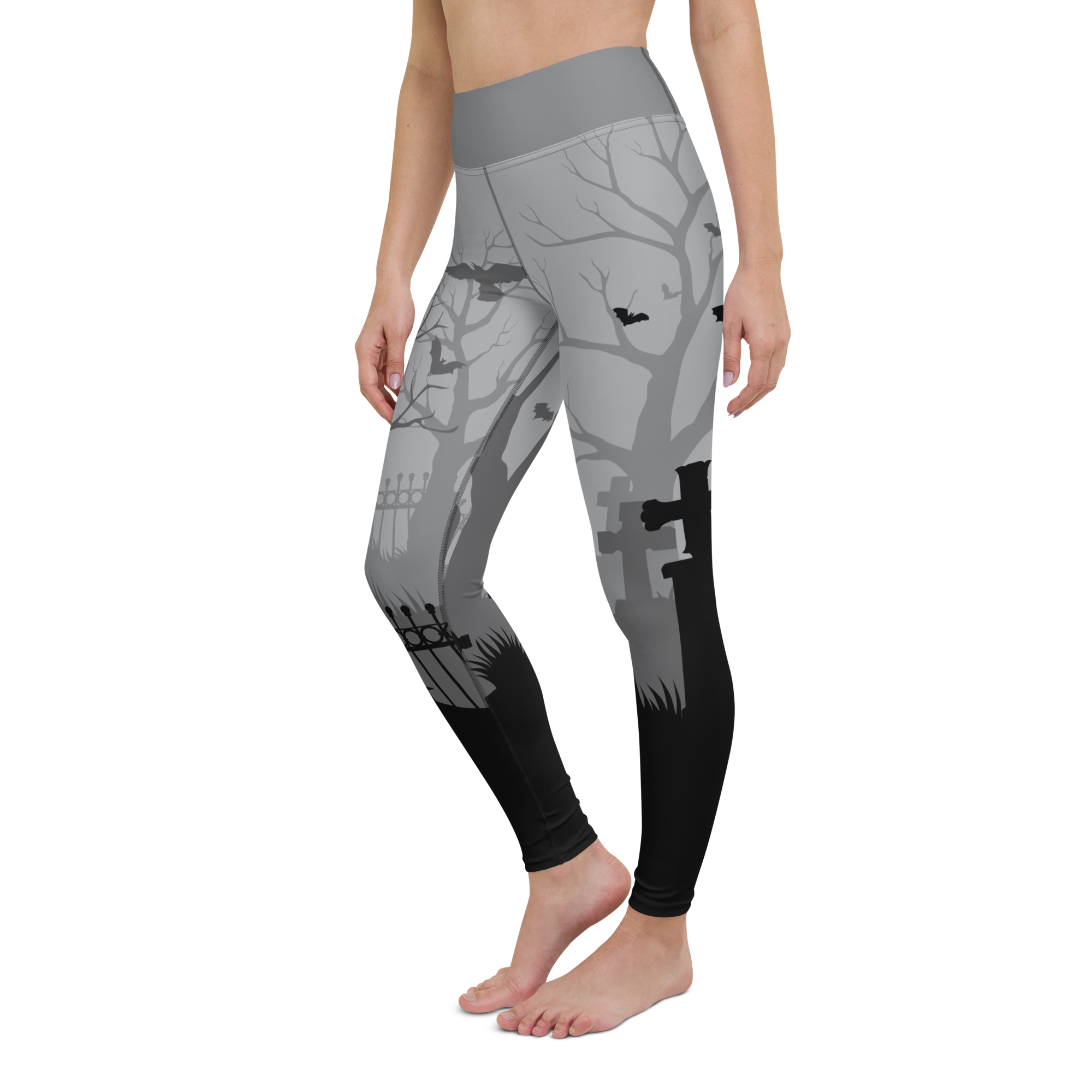 Fleece Lined Spooky Cemetery Leggings