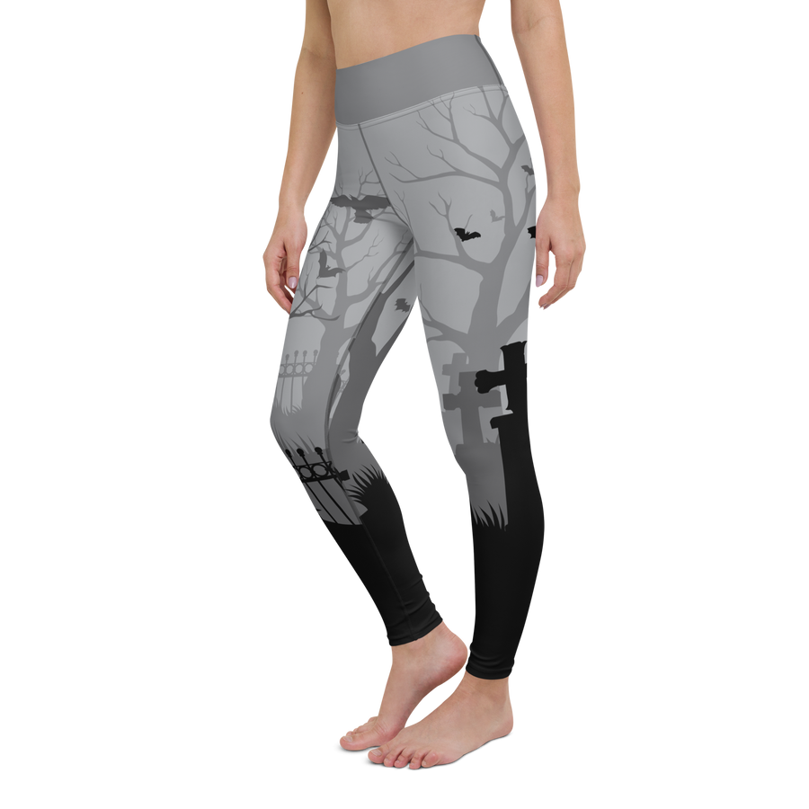 Fleece Lined Spooky Cemetery Leggings