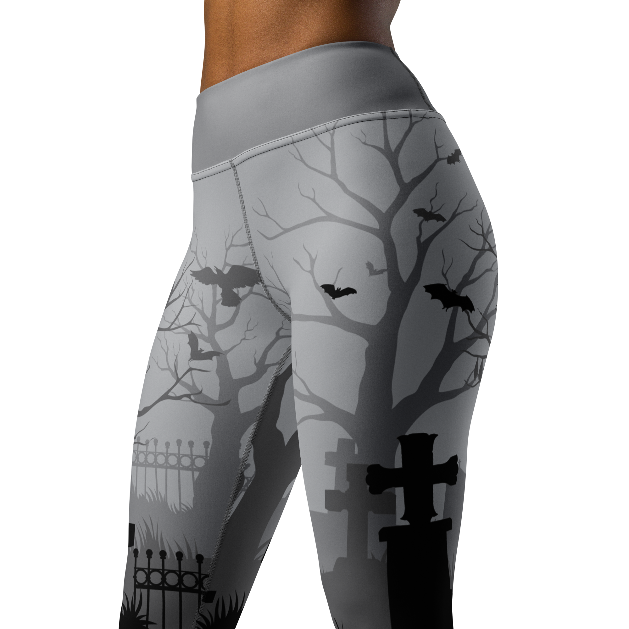Fleece Lined Spooky Cemetery Leggings