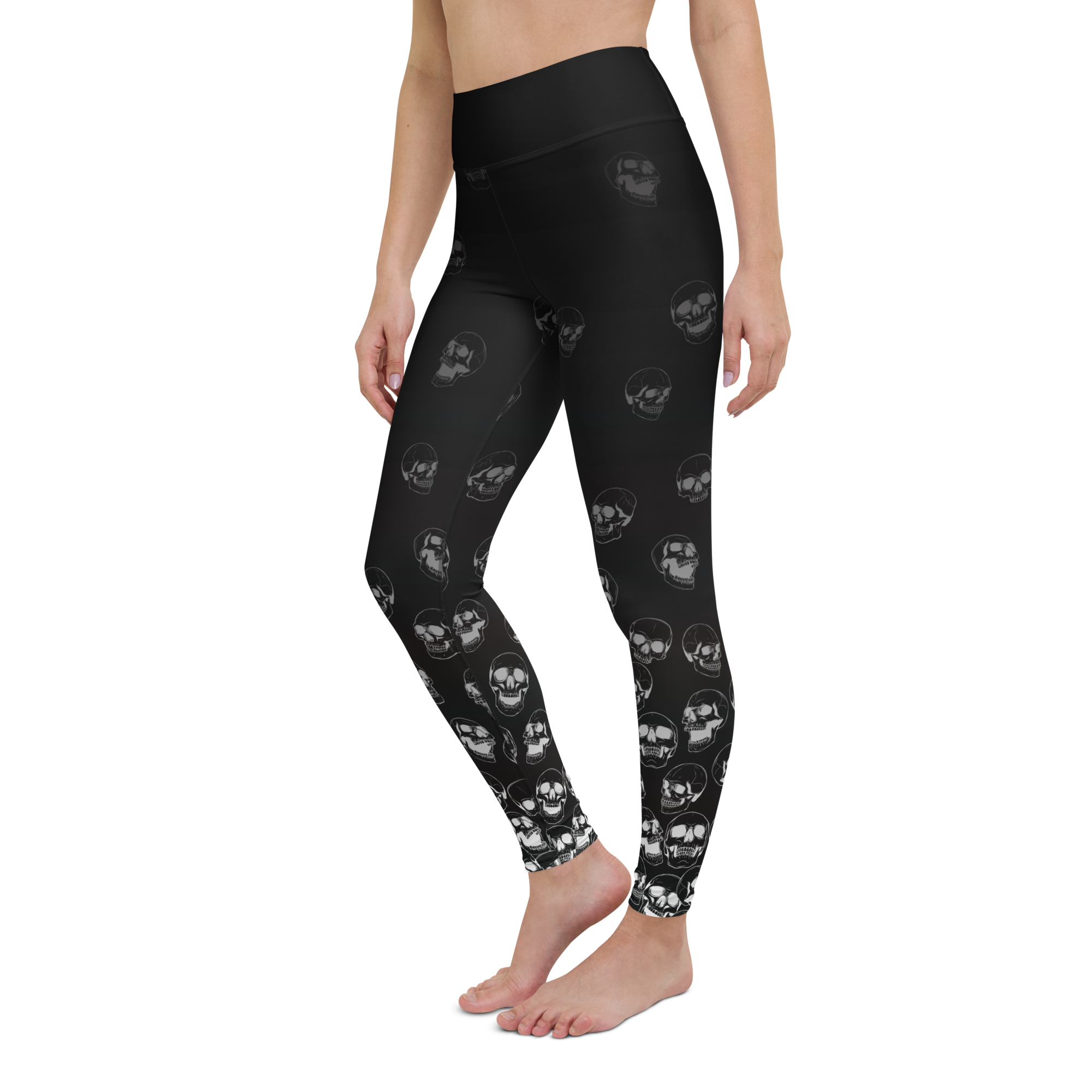 Fleece Lined Faded Skulls Leggings