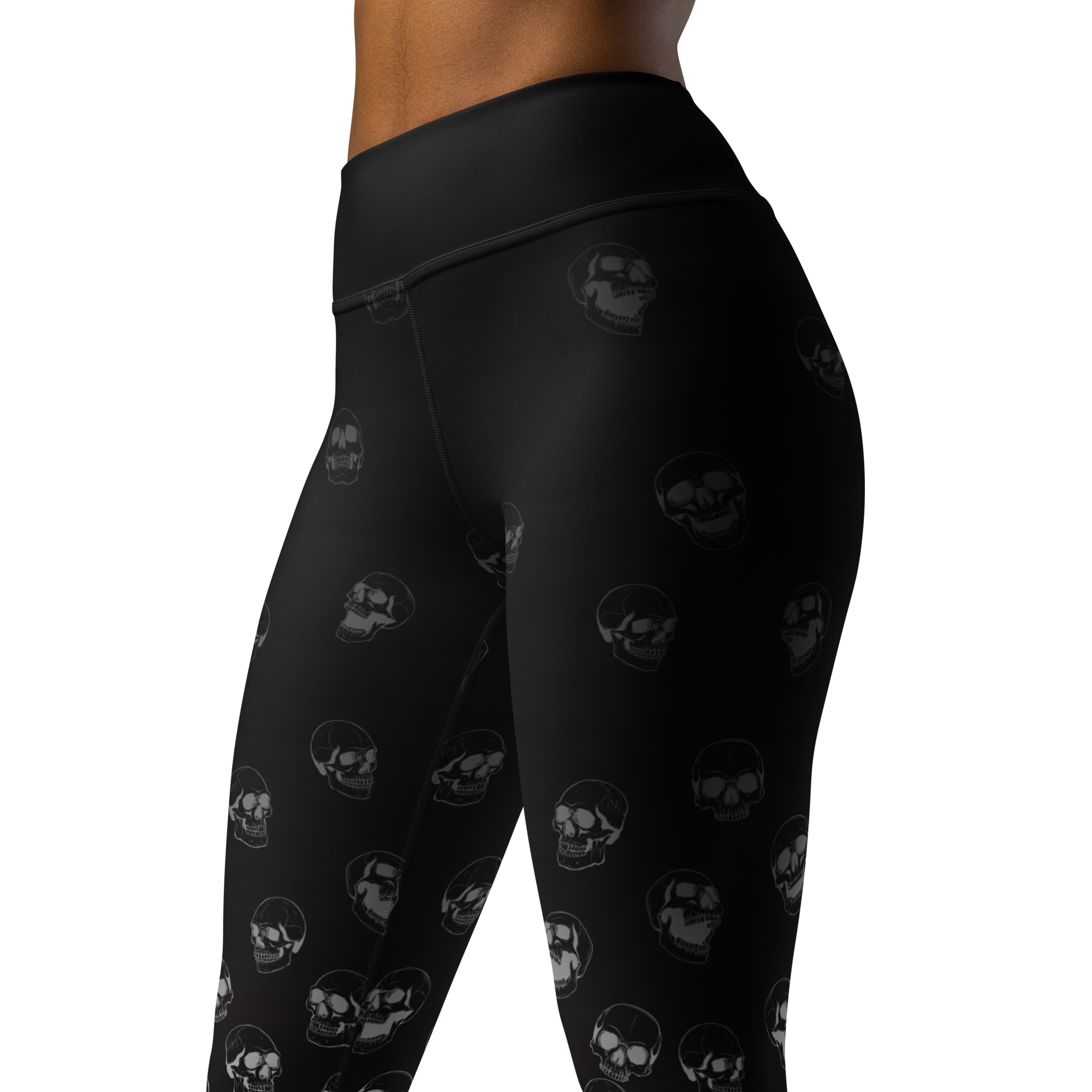 Fleece Lined Faded Skulls Leggings