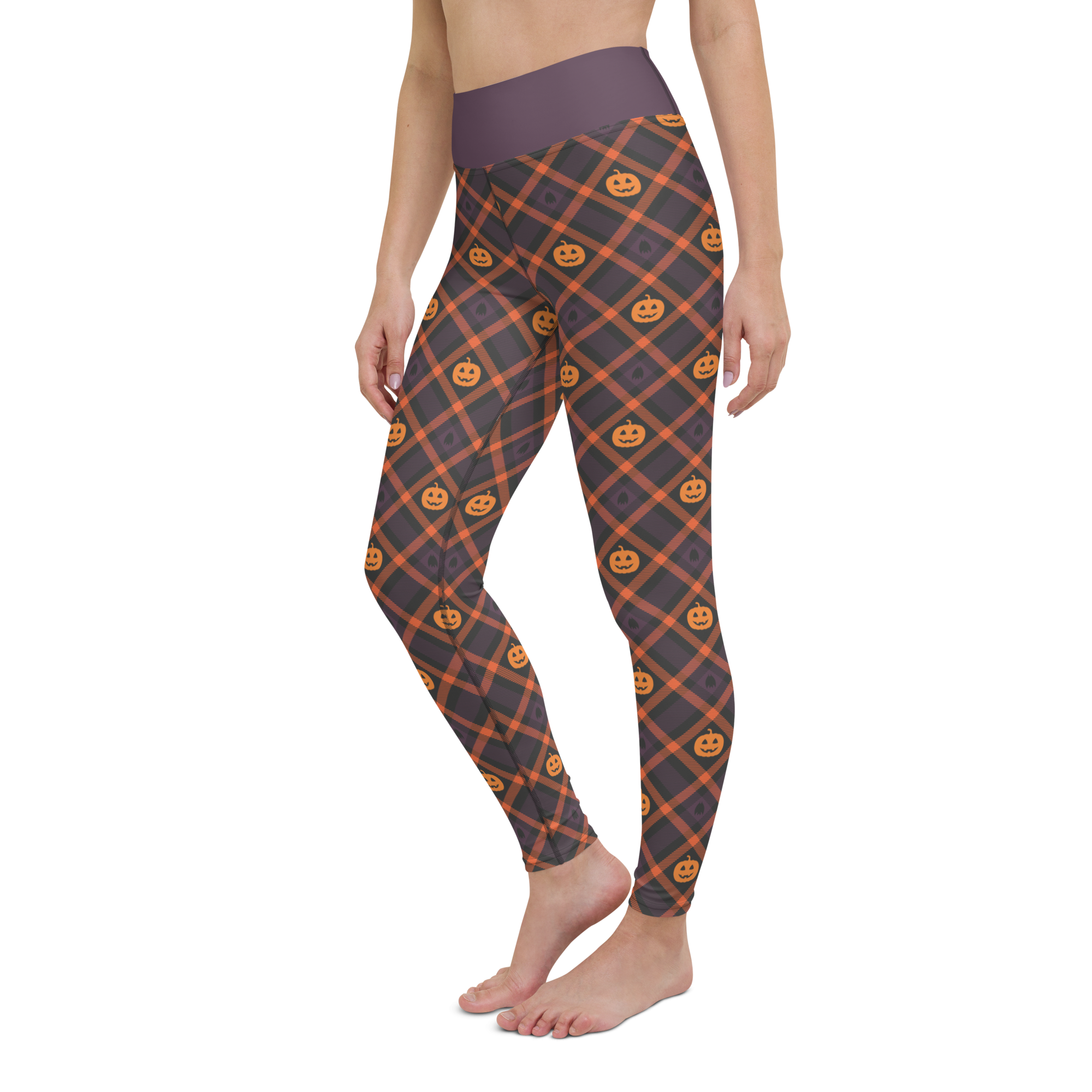 leece Lined Argyle Pumpkins and Bats Leggings – Cozy Halloween Apparel by Haunt Shirts