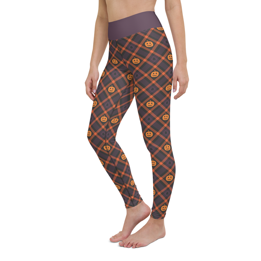 leece Lined Argyle Pumpkins and Bats Leggings – Cozy Halloween Apparel by Haunt Shirts
