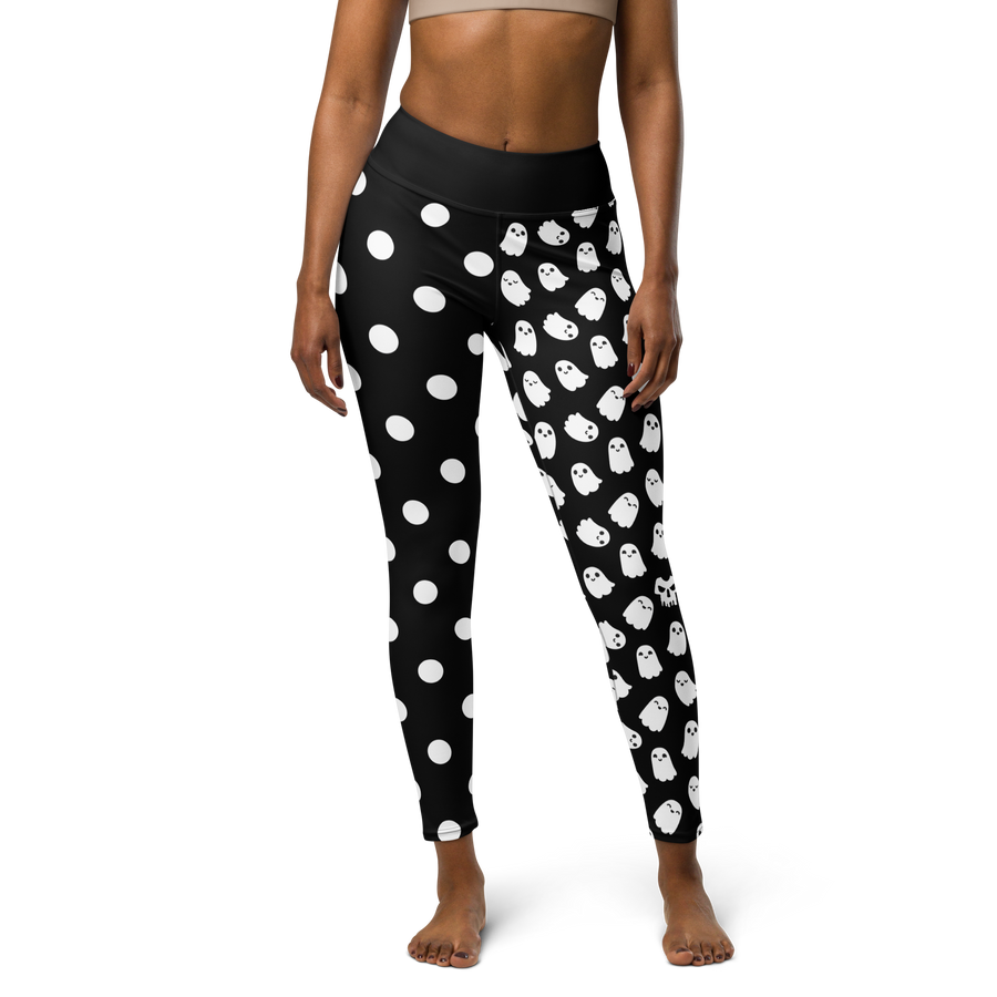 Fleece lined leggings with ghost and polka dot design – Halloween-themed leggings