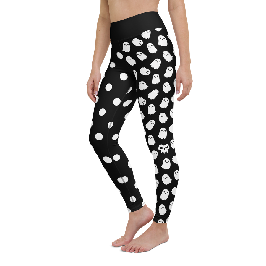 Fleece lined leggings with ghost and polka dot design – Halloween-themed leggings