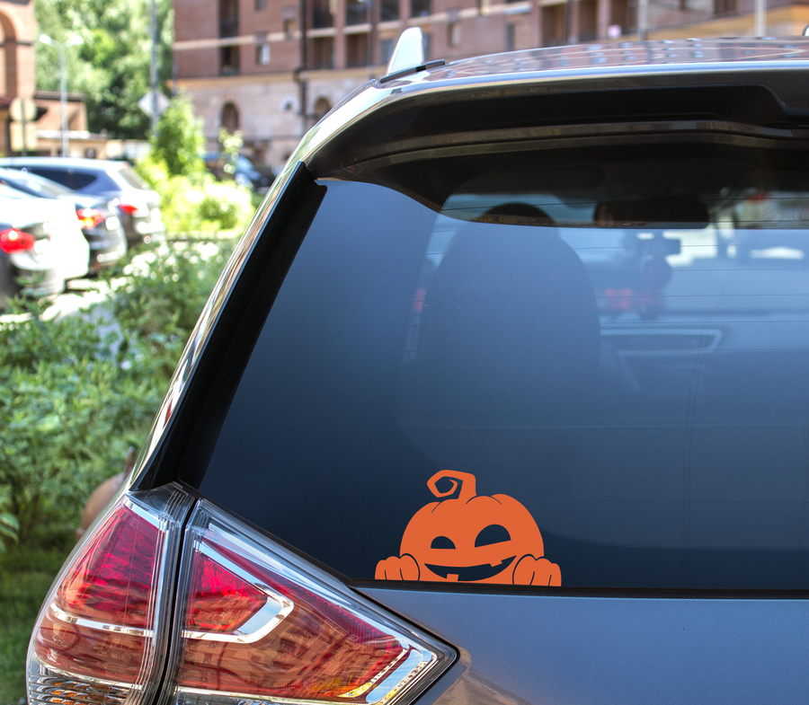 Peeking Pumpkin Decal