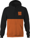 1031 Black & Orange Split Color Pullover Hoodie