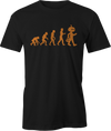 Evolution of Halloween black tshirt orange graphic screen print