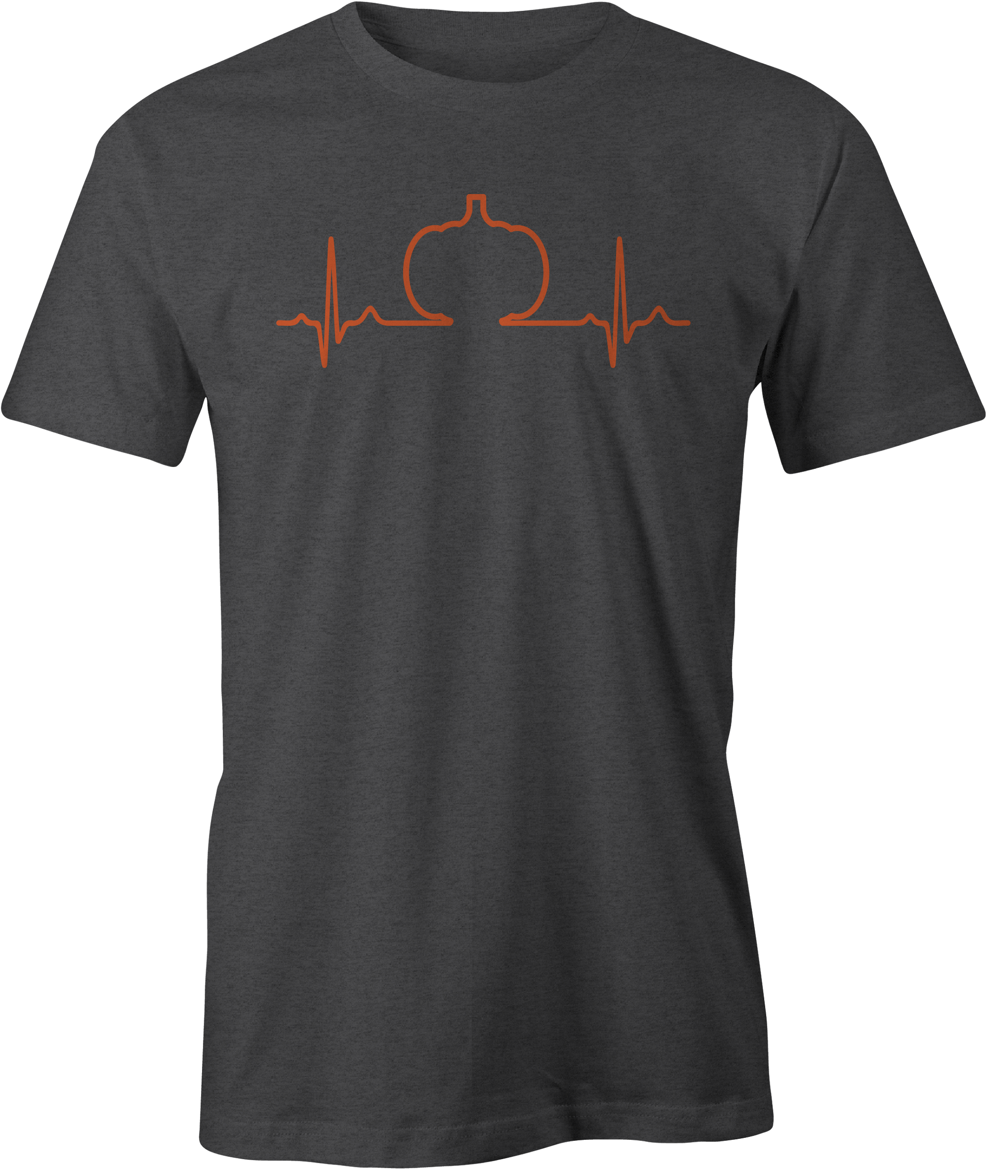 Halloween Heartbeat Tri-Blend Gray T-Shirt – Pulse Line Pumpkin Design