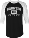 Haunter Athletic Department Raglan Baseball T-Shirt – Black Body White Sleeves