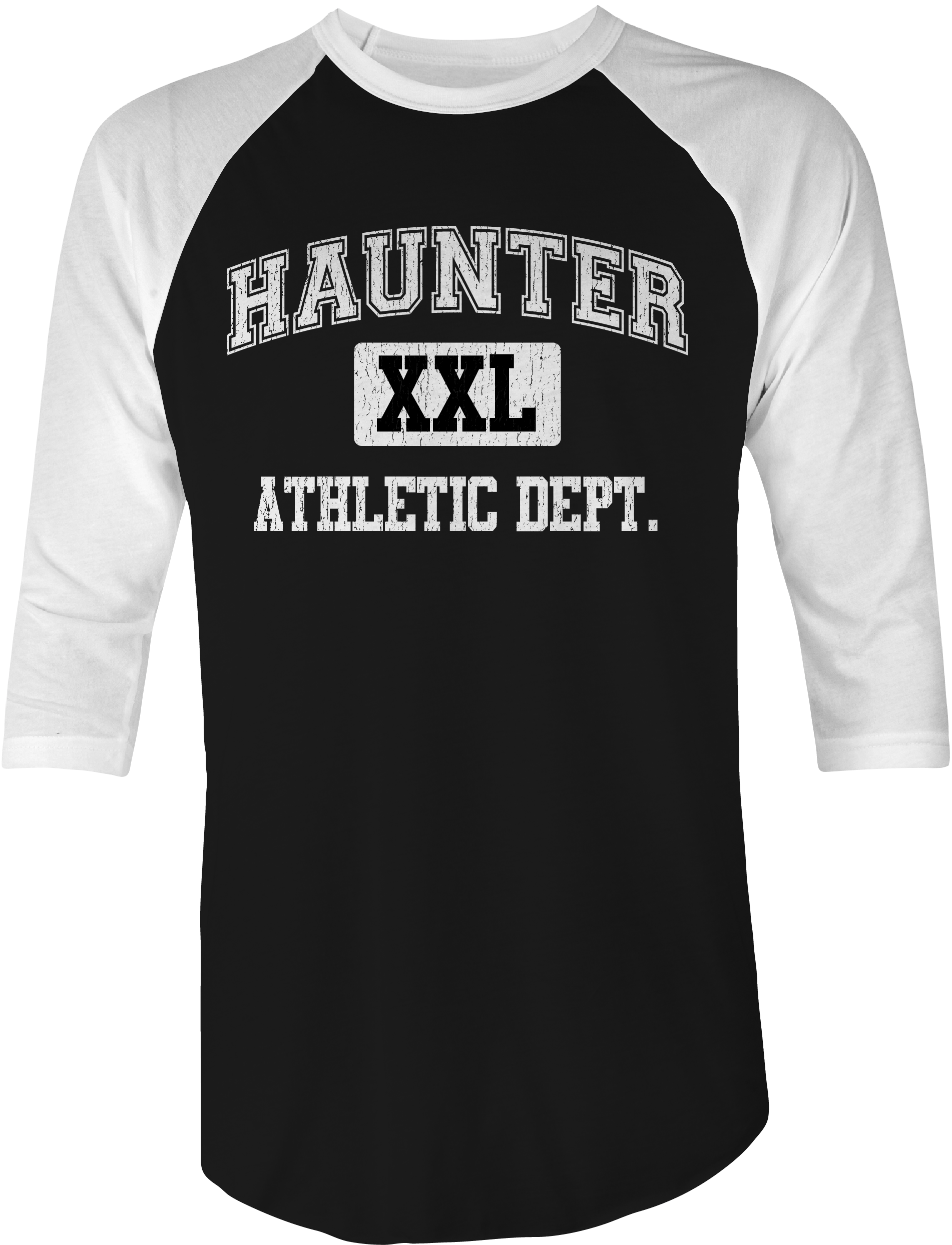 Haunter Athletic Department Raglan Baseball T-Shirt – Black Body White Sleeves