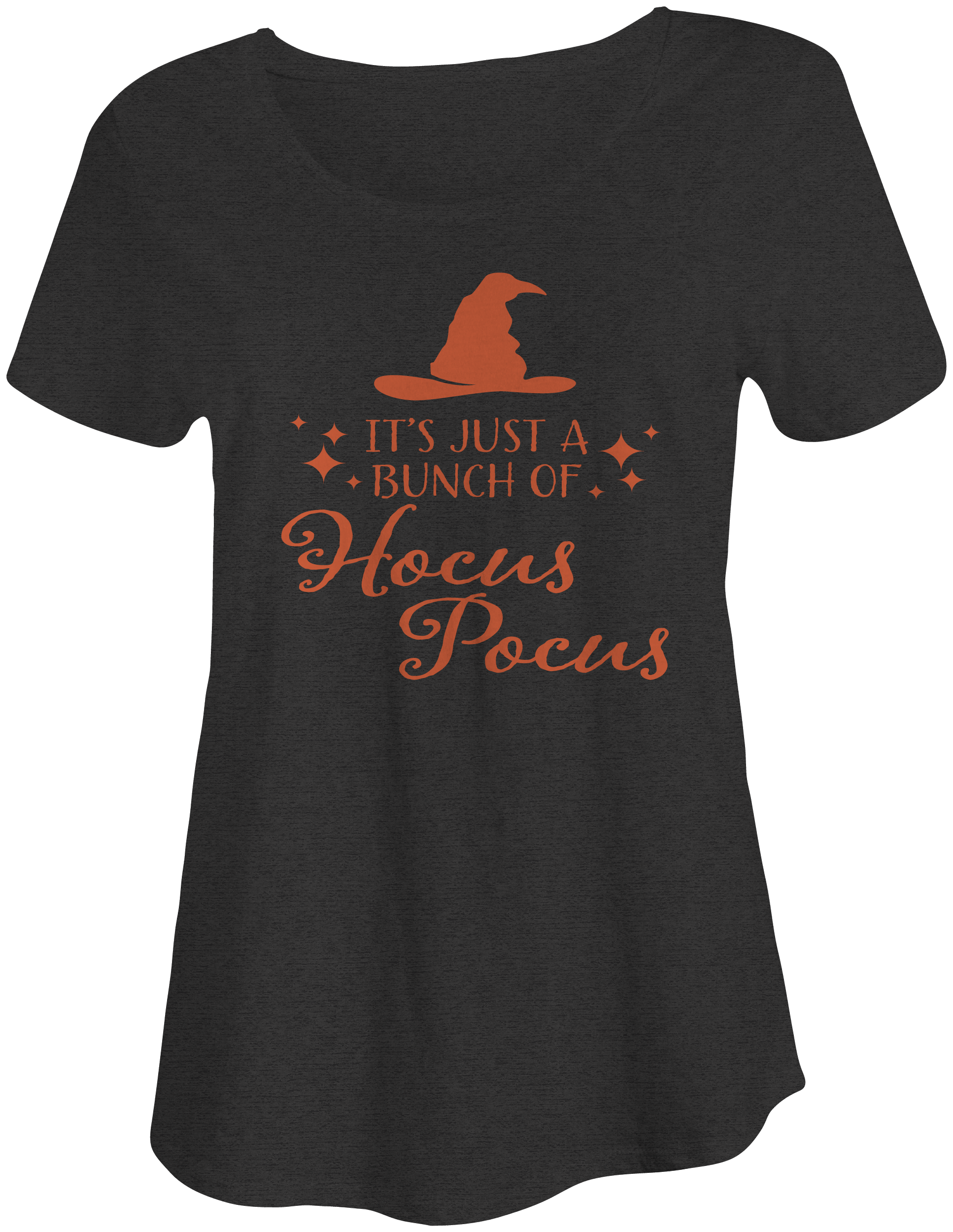 It's Just A Bunch of Hocus Pocus Slouchy Tee – Women's Halloween shirt with witch hat design