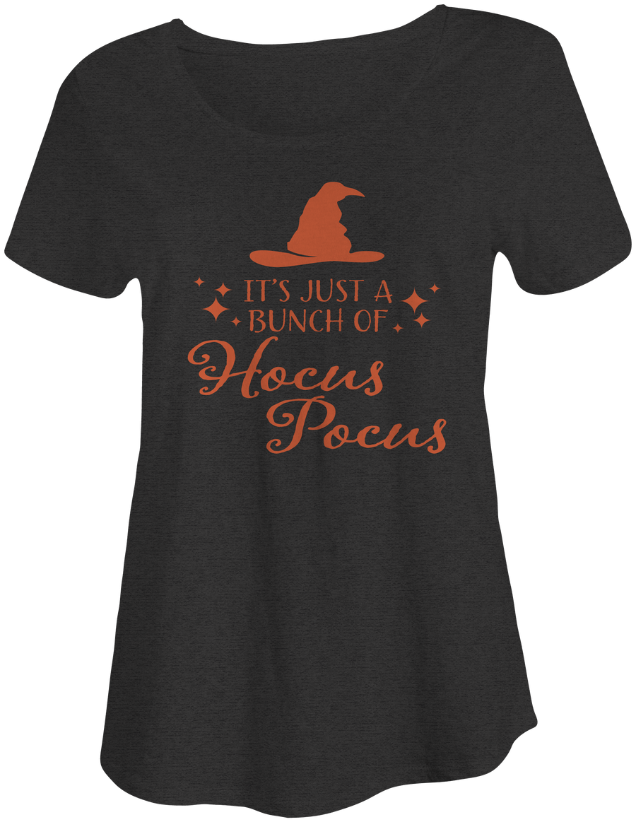 It's Just A Bunch of Hocus Pocus Slouchy Tee – Women's Halloween shirt with witch hat design