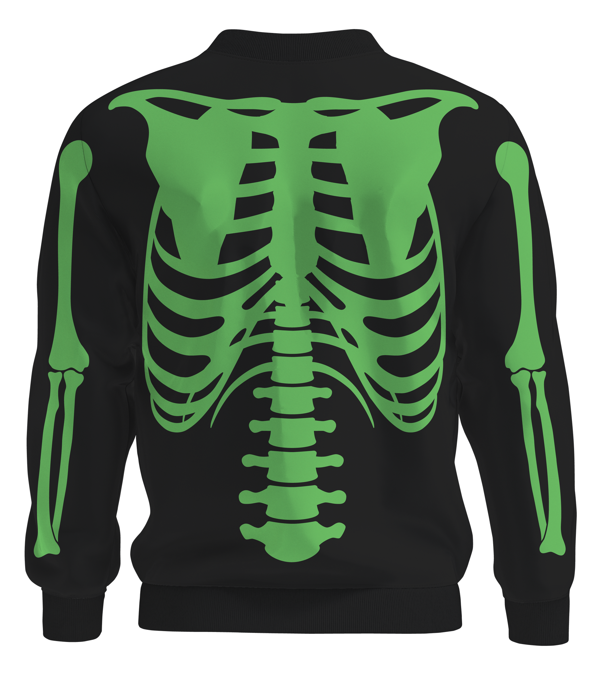 Black & Green Skeleton Halloween Bomber Jacket