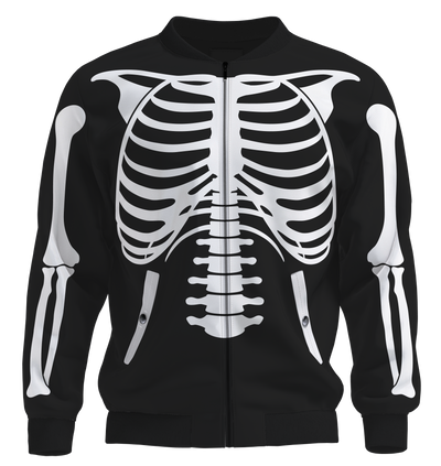 Black & White Skeleton Bomber Jacket